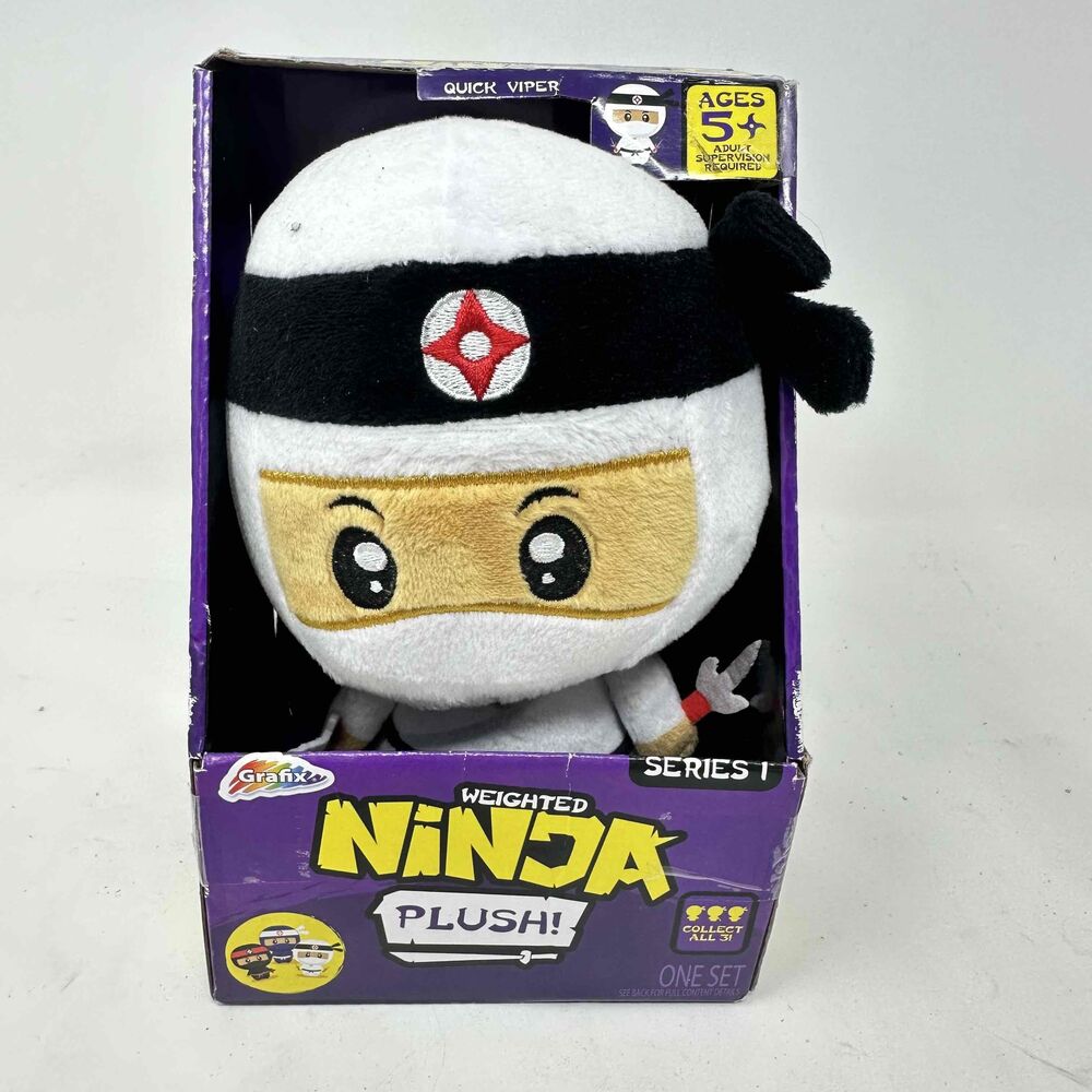 Grafix Ninja Quick Viper Plush Weighted Squish Toy Stuffed Doll Series 1 NWT